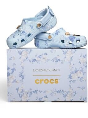 LoveShackFancy Crocs Classic Clogs in Mineral Blue Size 6 NWT